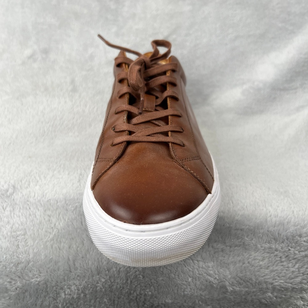 Polo Ralph Lauren Jermain II Leather Sneakers Size 11.5 Brown Men Low Top Casual - Picture 11 of 16